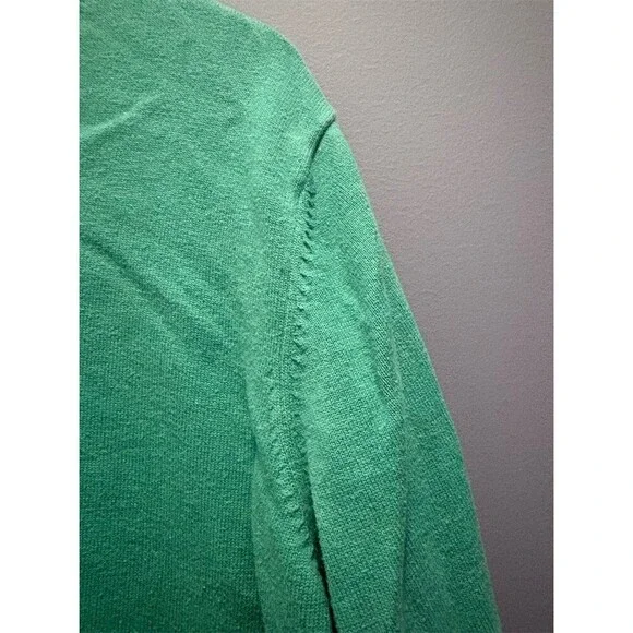 Lands’ End Sweater Mens Size L Green V-Neck Pullover Long Sleeve Knit - Picture 3 of 9
